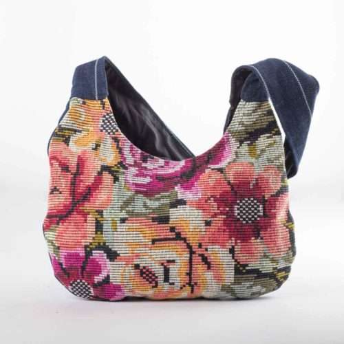 Floral Oval Design Shoulder Bag