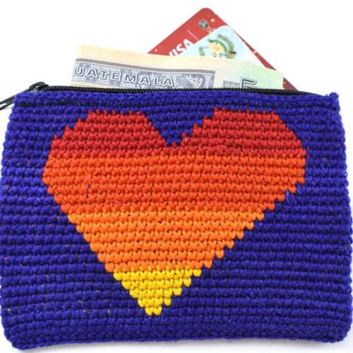 Crochet Heart Coin Purse