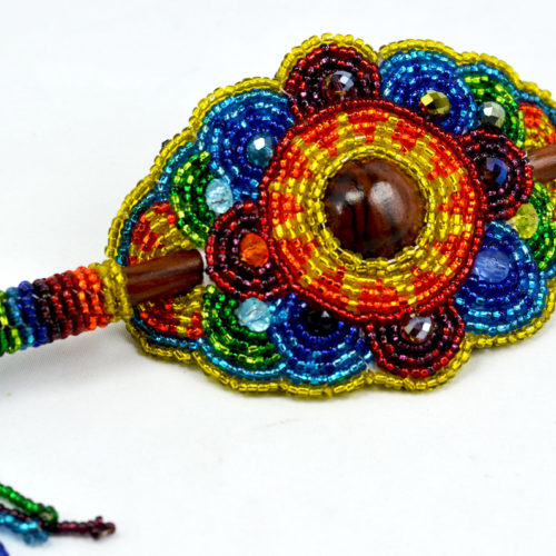 Beaded Barrete with Stick “L”