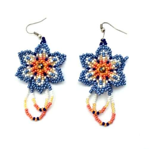 Pair of Flower with Cristal Earrings