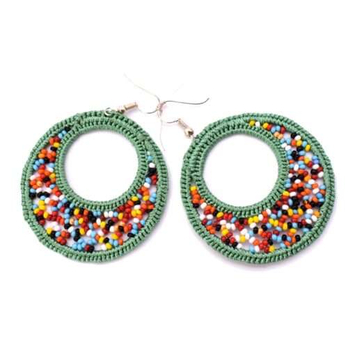 Pair of Crochet Half Moon Earrings “L”