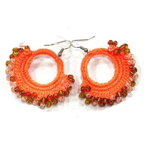 Pair Moon with Stone Earring