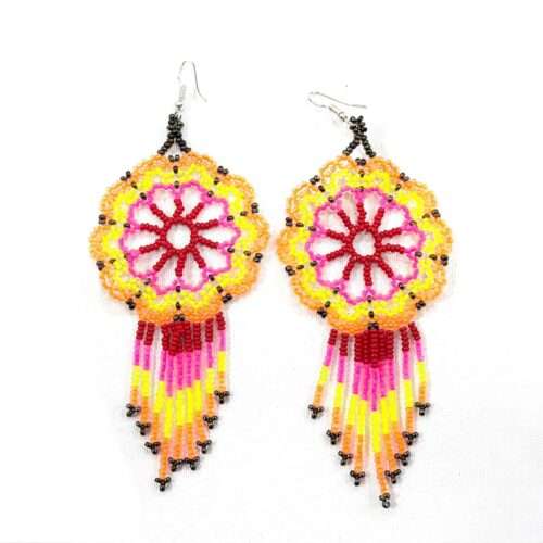 Pair of Flower Dream Catcher Earrings