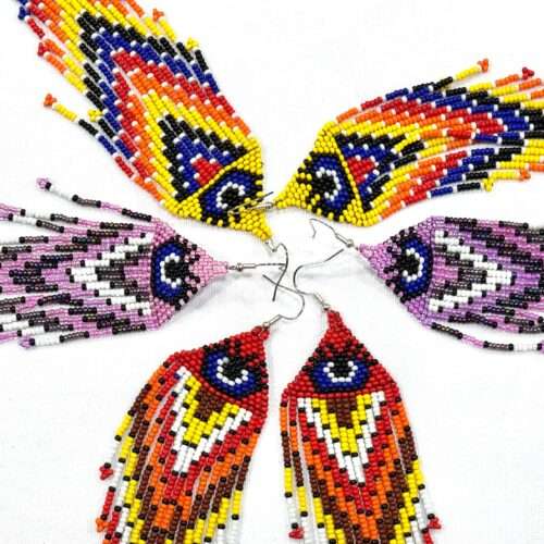 Pairs of Beaded Turkish Eye Earrings