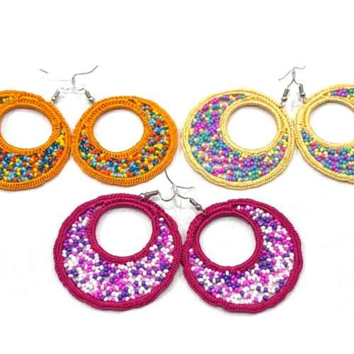Pair of Crochet Half Moon Earrings “L”