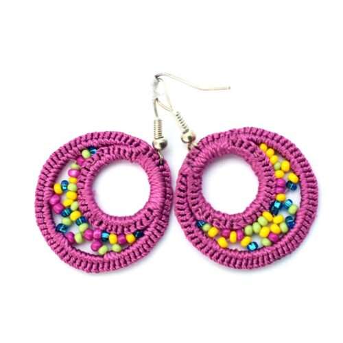 Pair of Crochet Half Moon Earrings “S”