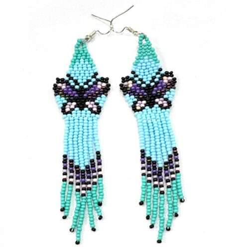 Pair of Butterfly Earrings with Fringe Miniature
