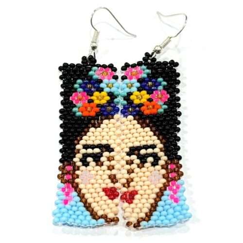 Pair of Frida Face Earrings