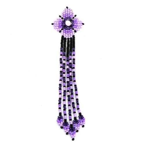 Pair of Flower Earrings with Long Fringe