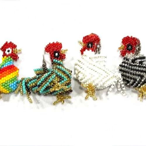 Doz. Beaded Hen Keychain