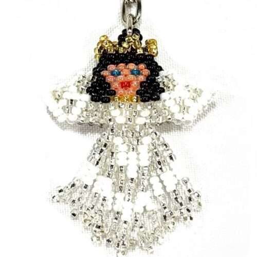 Doz. Beaded White Angel “XS” Keychain