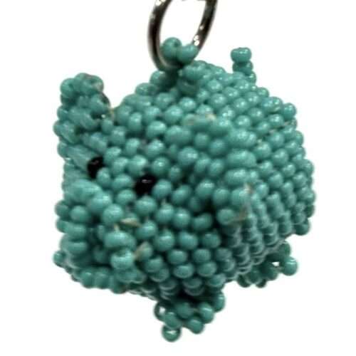 Doz. Beaded Turquoise Pig Keychain