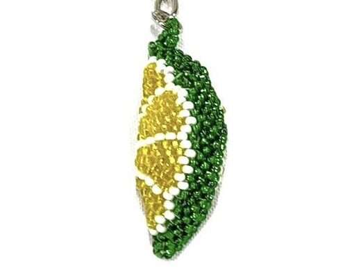 Doz. Beaded Lemon Slice Keychain