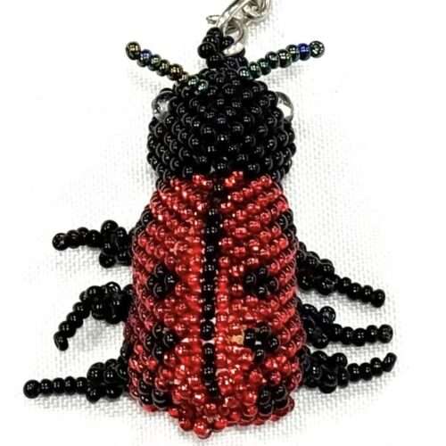 Doz. Beaded Ladybug Keychain