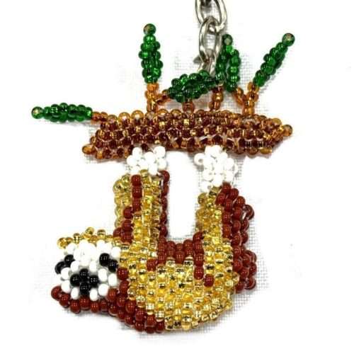Doz. Beaded Sloth Keychain