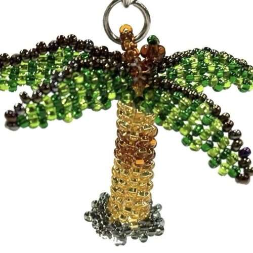 Doz. Beaded Palm Tree Keychain