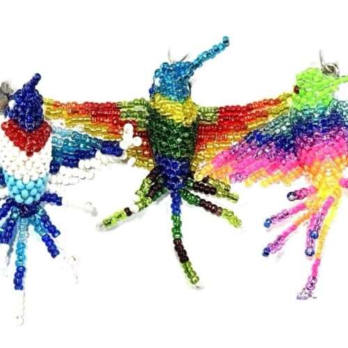 Doz. Beaded Hummingbird “S” Keychain