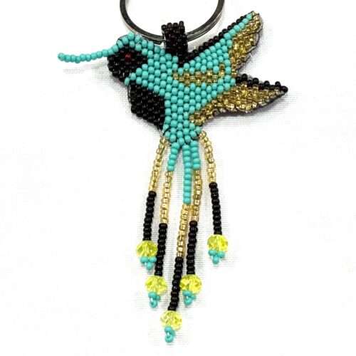 Doz. Beaded Flat Hummingbird Keychain