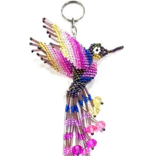 Doz. Beaded Hummingbird “L” Keychain